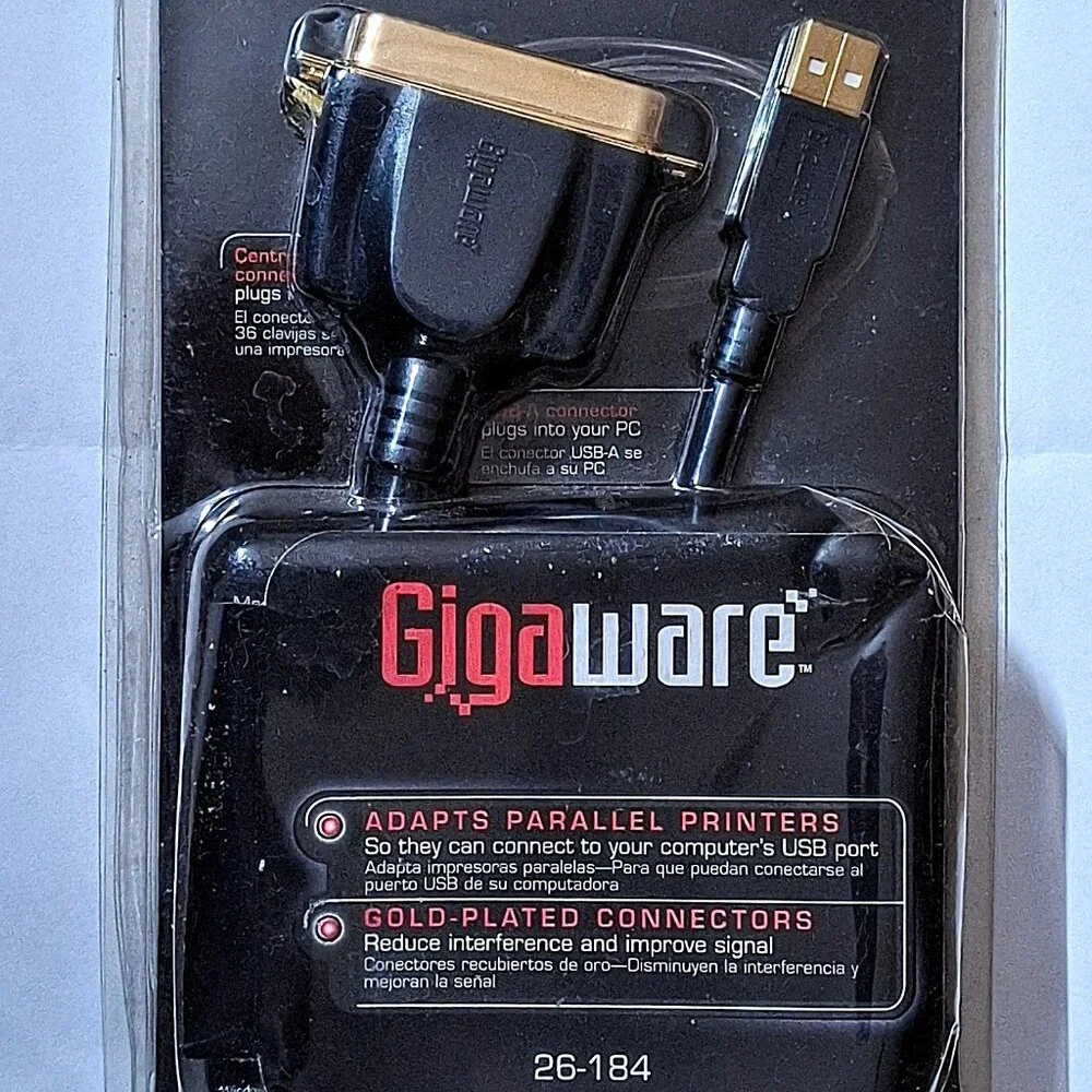 Gigaware 6 Ft USB to IEEE1284 CN36 Parallel Printer Adapter NIP